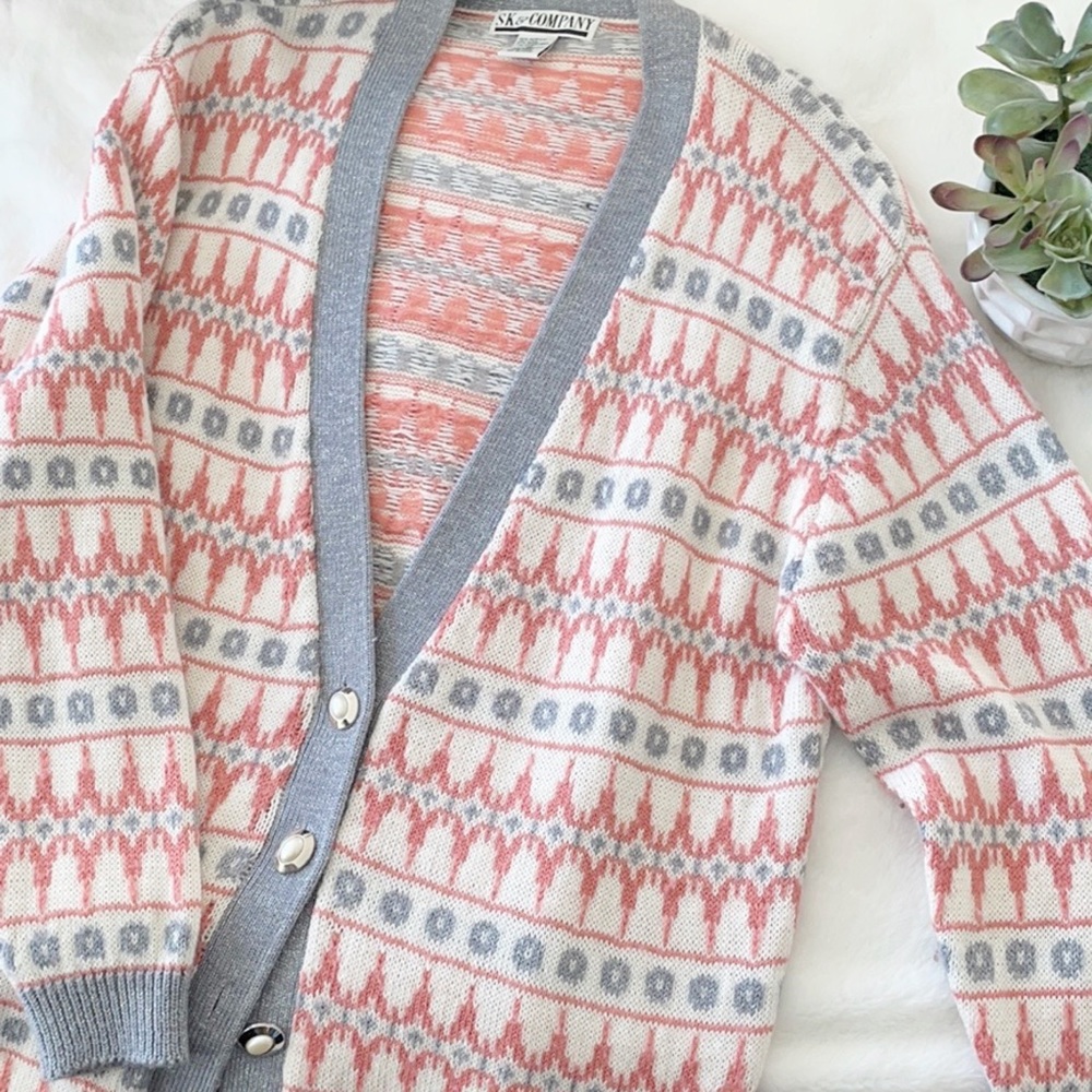Vintage SK & Company Fair Isle Boyfriend Cardigan